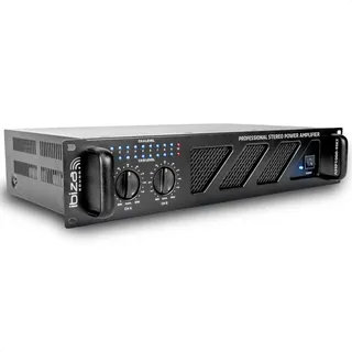 Ibiza AMP1000-MKII Professioneller PA-Verstärker 2x800 W – 19-Zoll-Stereo-Endstufe für den Rack-Einbau mit Cinch-/Klinkeneingängen, Speakon-/Klemmenblock-Ausgängen und elektronischem Schutz