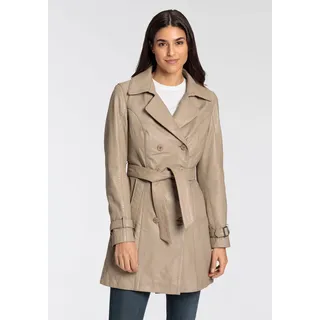 Mauritius Ledermantel »Taresa«, (2 tlg., mit Bindegürtel), Leder-Trenchcoat mit Bindegürtel, beige