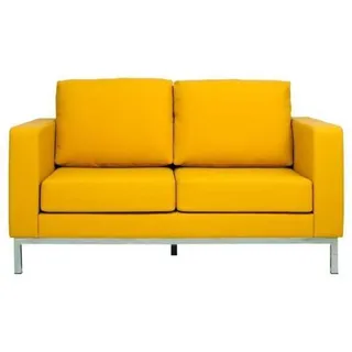 Kunstleder Couch Wohnlandschaft 2 Sitzer Design Modern Sofa Sofas Couche Neu - Gelb