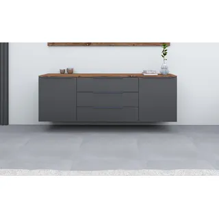 borchardt Möbel Tom 166 x 53 x 35 cm grau (vintage eiche, graphit matt)