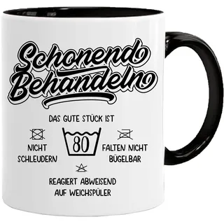 Geschenk Geburtstag Tasse mit Spruch |Schonend Behandeln Das Gute Stück Ist 80 Geschenk zum 80. Geburtstag 80 Jahre | Geburtstag Geschenkideen | Geschenke für Papa | Opa Tasse | Geschenkideen