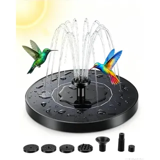 Schwimmender Solarbrunnen Set, 1.5W Solar Springbrunnen Teichpumpe für außen mit 7 Effekte, Solar Wasserpumpe Outdoor Schwimmender Fontäne Pumpe für Garten, Brunnen, Vogeltränke, Aquarium