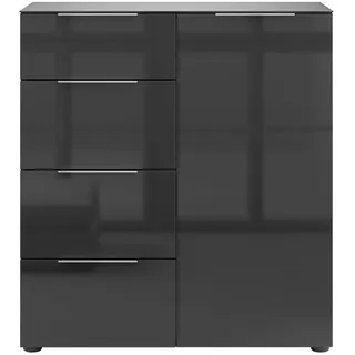 manjana möbel Kommode 90 x 98,7 x 40 cm anthrazit matt / glas anthrazit
