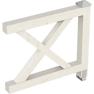 SKANHOLZ Skan Holz Brüstung Andreaskreuz 108 x 84 cm, Fichte Weiß