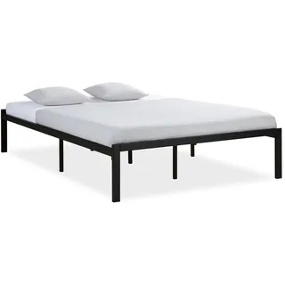 Homestyle4u Metallbett 140 x 200 Schwarz mit Lattenrost ... Schwarz