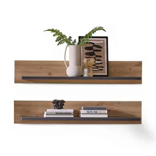 Stella Trading Memphis 2er Set Wandboard 100 x 15 x 23 cm Artisan Eiche