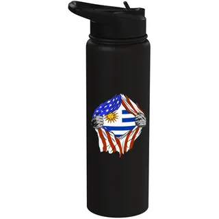 Uruguay Flagge Truhe USA Uruguayan Pride Uruguayische Wurzeln Stainless Steel Insulated Water Bottle