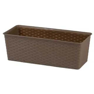 Urban Living Garden & Plastic - BLUMENKASTEN AUS Kunststoff MIT Rattan-Effekt 40X16,5XH12CM Mocha