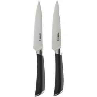 Zyliss E920277 Comfort Pro Messer Set 2-Teilig, Deutscher Edelstahl, Black Handle, 1x Gemüsemesser, 1x Gemüsemesser mit Wellenschliff, Spülmaschinenfest, 25 Jahre Garantie