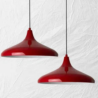 Pendelleuchte Champion, E27, Ø35 Kinderzimmer Lampe 2-Flammig Schlafzimmer Lamp Metall, Wohnzimmerlampe Hängelampe, Moderne Esszimmerlampe Kuppel - Rot
