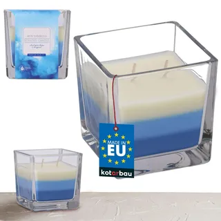 KOTARBAU® 2-Docht Duftkerze im Glas Anti-Rauch Zweidochtkerze dreifarbig Geschenkidee Aromatherapie Dekorations-Kerzen Brenndauer bis zu 32 Stunden