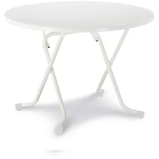 BEST Freizeitmöbel Dublin Dinning Tisch Gartentisch Ø 100 x 73 cm Weiß