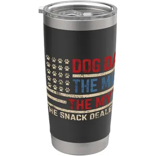 Dog Dad The Man The Myth The Snack Dealer Amerikanische Flagge Doppelwandiger Edelstahl-Thermobecher