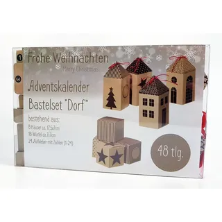 Spetebo Adventskalender Dorf 48 tlg. zum Befüllen