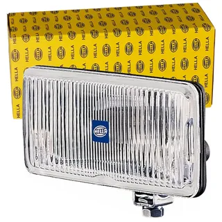 Hella 1FB 005 860-231 Halogen-Fernscheinwerfer - Comet 450 - 12V | rechteckig - Referenzzahl: 17.5 - geschraubt - gemusterte Streuscheibe - Lichtscheibenfarbe: glasklar - links/rechts
