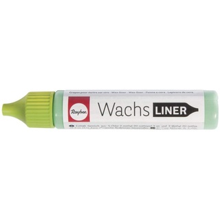 RAYHER HOBBY Rayher 31500409 Wachs-Liner, pastellgrün, Flasche 30 ml, zum Kerzen bemalen, Wachsstift, Flüssigwachs zum Malen direkt aus der Flasche