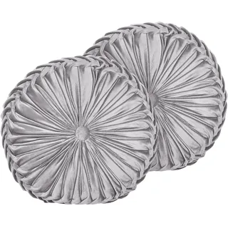 Beliani Dekokissen Udala 40 x 40 cm Grau