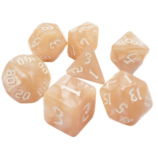 Dice4friends DIC17526 Würfelset Pearl: Beige (7) Würfel