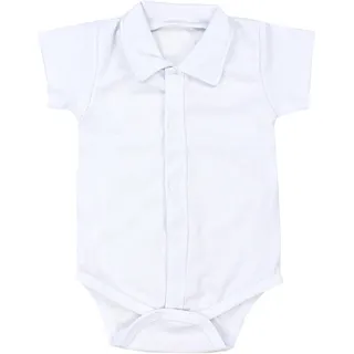 Body TUPTAM "Body Baby Jungen Langarm Kurzarm Body mit Kragen", Jungen, Gr. 80, N-Gr, weiß (kurzarm weiß), Obermaterial: 100% Baumwolle CO., Bodys Body
