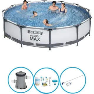 Bestway Pool Steel Pro MAX - Poolset - 366x76 cm - Grau