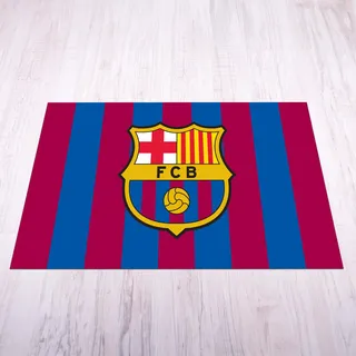 Licensed Décor FC Barcelona Matte – klein (70 cm (B) x 100 cm (H) – farbiges Wappen auf Marke rot und blau