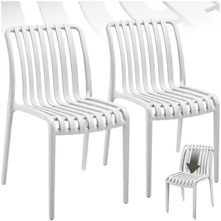 Tectake Gartenstuhl Alcudia 47 x 58 x 80,5 cm creme 2 St.