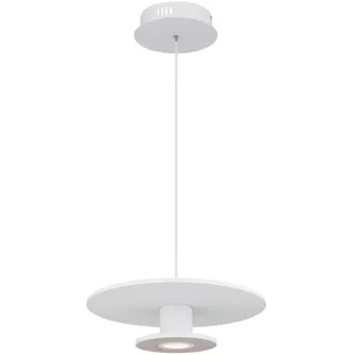 Globo Led-Hängeleuchte , Weiß, Hellgrau, Beige , Metall, Kunststoff, Textil , rund , F , 150 cm , Ce , Stufenschalter , Lampen & Leuchten, Leuchtenserien