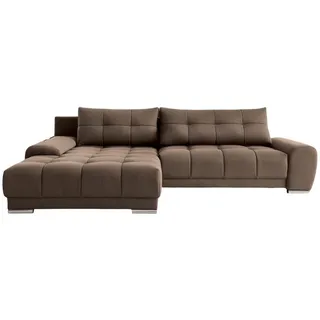 Kaiser Möbel Ecksofa Wave Mit Schlaffunktion, Stoff Soro, Braun Links , Holz , 281x105 cm , Wohnzimmer, Sofas & Couches, Wohnlandschaften, Ecksofas