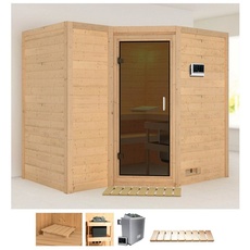 Bild Sauna »Sanna 2«, (Set), 9-kW-Bio-Ofen mit externer Steuerung beige