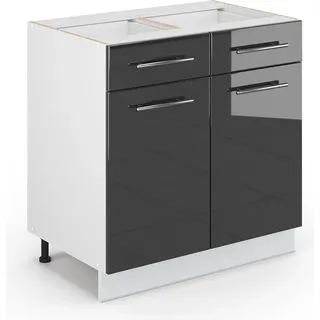 Vicco Schubladenschrank Fame-Line 80 x 82 x 51,6 cm Anthrazit Hochglanz