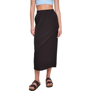 Urban Classics Damen TB6007-Ladies Rib Jersey Midi Skirt Rock, Black, M