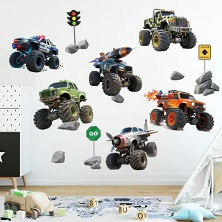 SHUCHING Wandtattoo Autos, Wandsticker Rennwagen, Selbstklebend Wandaufkleber für Jugendzimmer Kinderzimmer Jungen Schlafzimmer Spielzimmer