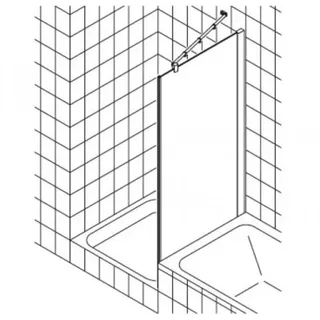 Kermi Seitenwand PASA XP TVD 09017, PXTVD09017VAK, Farbe: Silber Hochglanz Echtglas klar