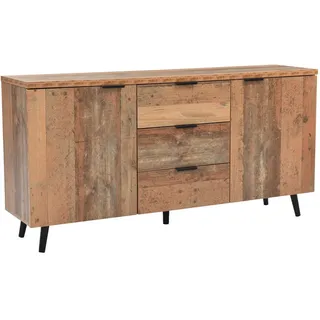 Urban Meuble Mehrzweckschrank Retro 140/35/70 cm , Alteiche , Holzwerkstoff , Rechteckig , 35x70x140 cm , Kleinmöbel, Kommoden, Sideboards