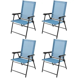 Costway Terrassenstuhl 65 x 93 x 60 cm blau 4 St.