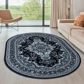 OTTO home Teppich »Oriental, Made in Belgium« oval 7 mm Höhe Orient-Optik, mit Bordüre, Kurzflor, pflegeleicht, elegant,