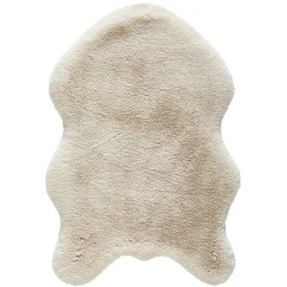 Novel Kunstfell , Weiß , Textil , Tierform , 60x90 cm , waschbar, pflegeleicht , Teppiche und Böden, Teppiche, Schaffelle & Kuhfelle