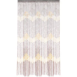JVL Tuscany Waves Design Hanging Wooden Beaded Door Curtain Screen, 90 x 180 cm by JVL