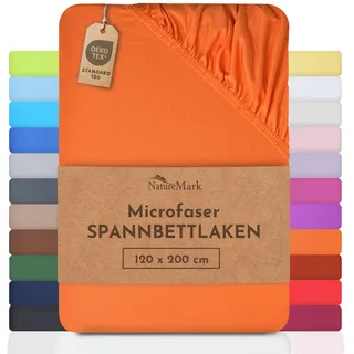 NatureMark Spannbettlaken Mikrofaser 120 x 200 cm terrakotta