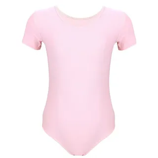 Aquarti Mädchen Gymnastikanzug Kurzarm", Ballett Trikot, Farbe: Hellrosa, Größe: 152,