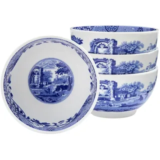 Spode Blaues italienisches Dip-Schüssel-Set mit 10,2 - 10,2 cm großen Porzellanschalen mit orientalischem Design, spülmaschinen- und mikrowellengeeignet, Geschirr für Dip, Beilagen, Vorspeisen