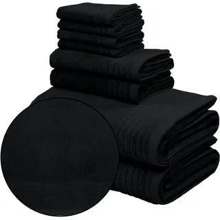 OTTO home Handtuch Set "Sanremo Premium, Premium Handtücher, 600 gr/m2, dicke Qualität" Set 8 Stk. Frottier Duschtücher, Handtücher, Seiftücher, 100% Baumwolle, 5 Jahre Garantie, schwarz