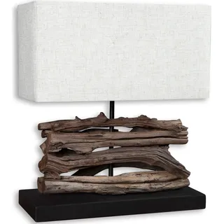 Tischlampe 35x15cm u. 40cm hoch Holzlampe Tischleuchte Holz Treibholz