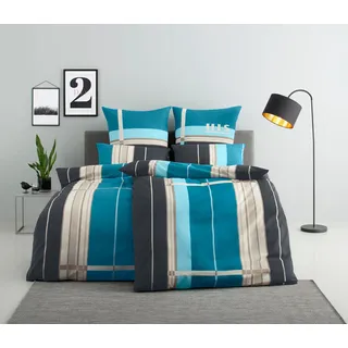 OTTO home Golfi Gestreift Blau 155 x 220 cm + 80 x 80 cm