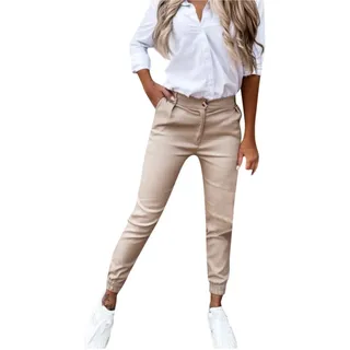 7/8 Hosen Damen Sommer - Chino Hose Damen Slim Fit Sommerhose Damen Caprihose mit Taschen Einfarbig Freizeithose Cargohose Jogginghose Schlaghose Lässig Sport Hosen Frauen Teenager Mädchen