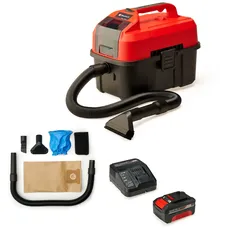 Einhell Akku-Nass-Trockensauger TE-VC 18/10 Li Power X-Change (10 Liter Tank, inkl. 2 m-Schlauch, Fugen-/Bürstendüse + Polster-/Universaldüse, inkl. 4,0 Akku und Ladegerät)