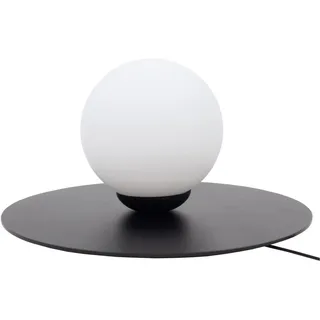 Licht-Erlebnisse Tischleuchte Nachttischlampe Glas Kugel E27 15 cm Schwarz