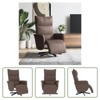 The Living Store Relaxsessel mit Fußteil Braun Kunstleder - Braun