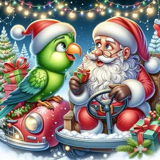 HEIBAGO Weihnachtsmann Diamond Painting Für Anfänger, 5D Papagei Full Drill Diamant Painting Erwachsene, DIY Cross Embroidery Diamant Kunst Sets Weihnachts Diamond Art Bilder Für Wanddekor 30 * 30cm