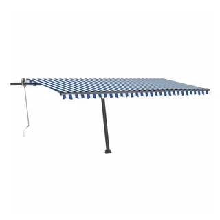 vidaXL LED Automatische Markise 500 x 300 cm blau/weiß inkl. Windsensor 3069791